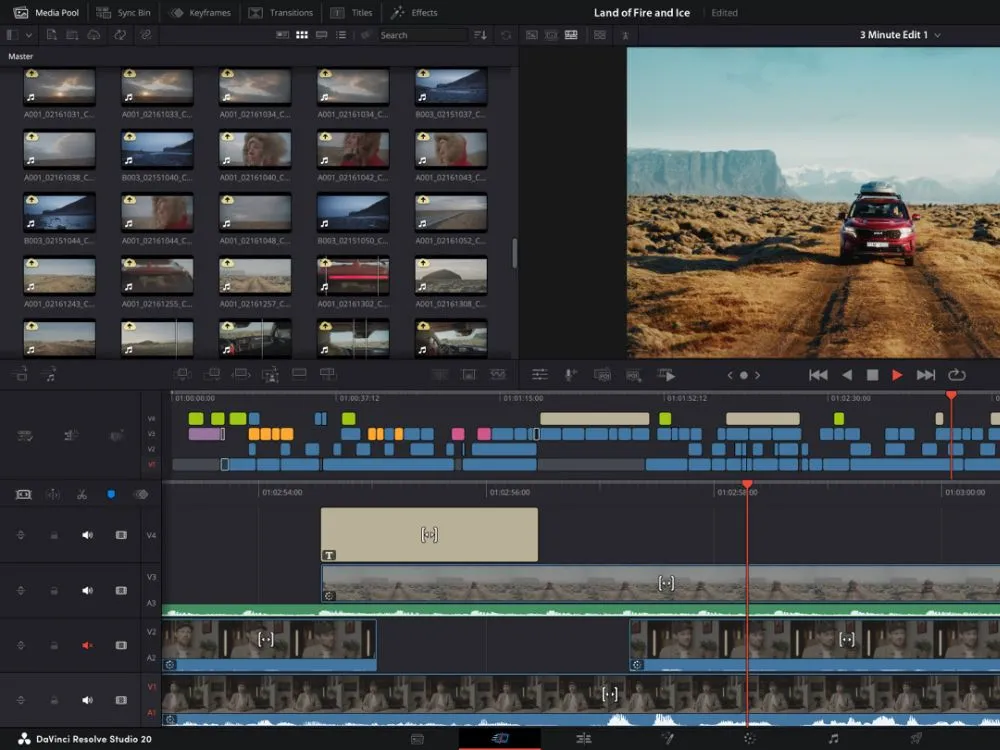photo du logiciel davinci resolve