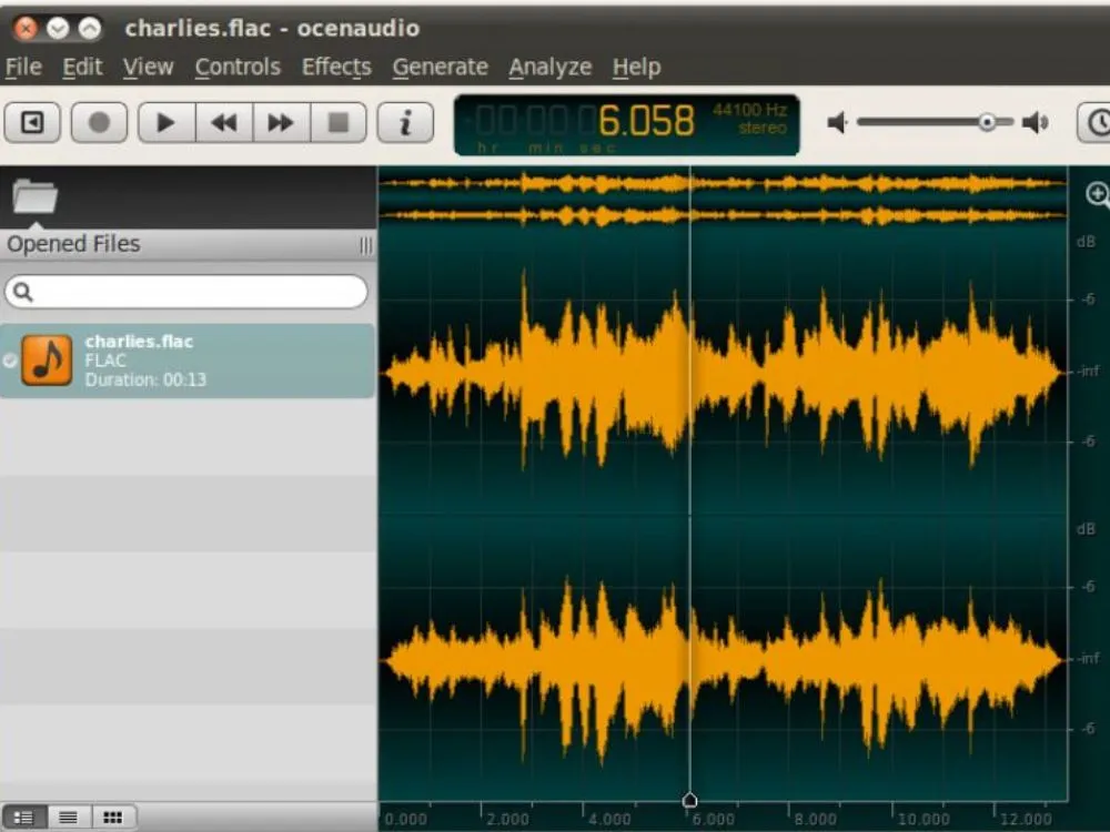 photo du logiciel ocenaudio